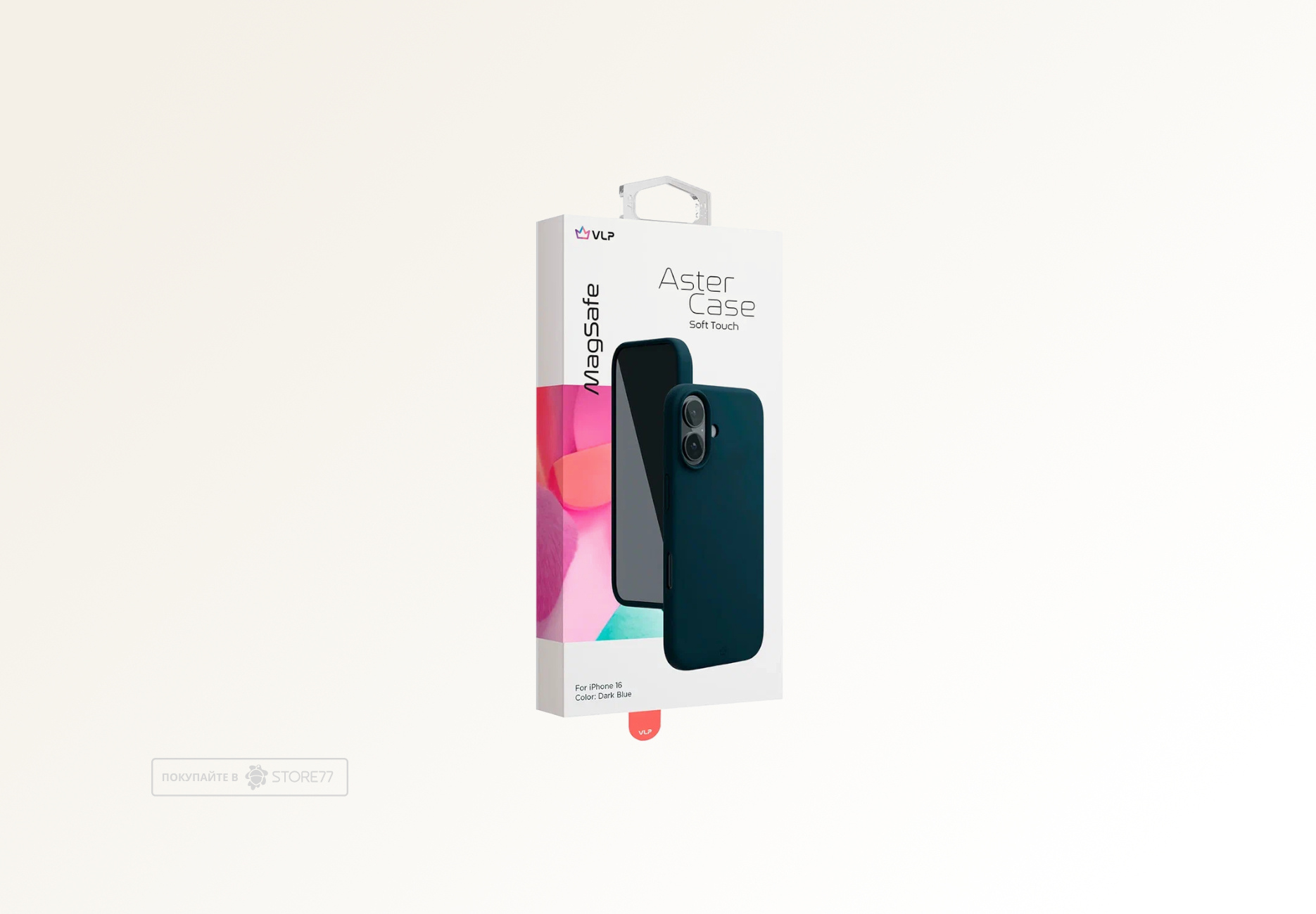 Чехол защитный VLP Aster Case с поддержкой MagSafe для iPhone 16 (Темно-синий)