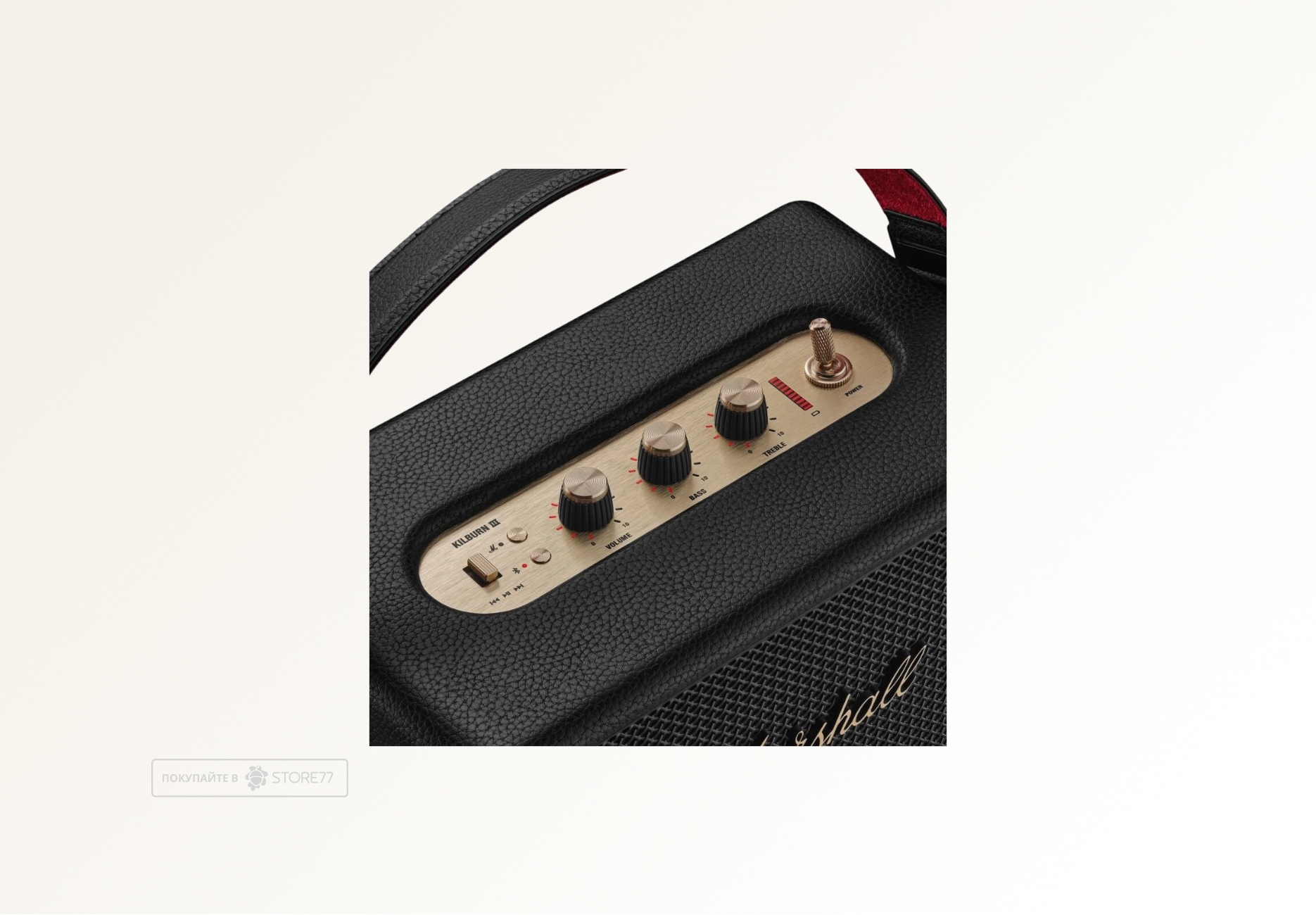 Портативная акустика Marshall KilBurn 3, цвет: черная/латунь (Black/Brass)