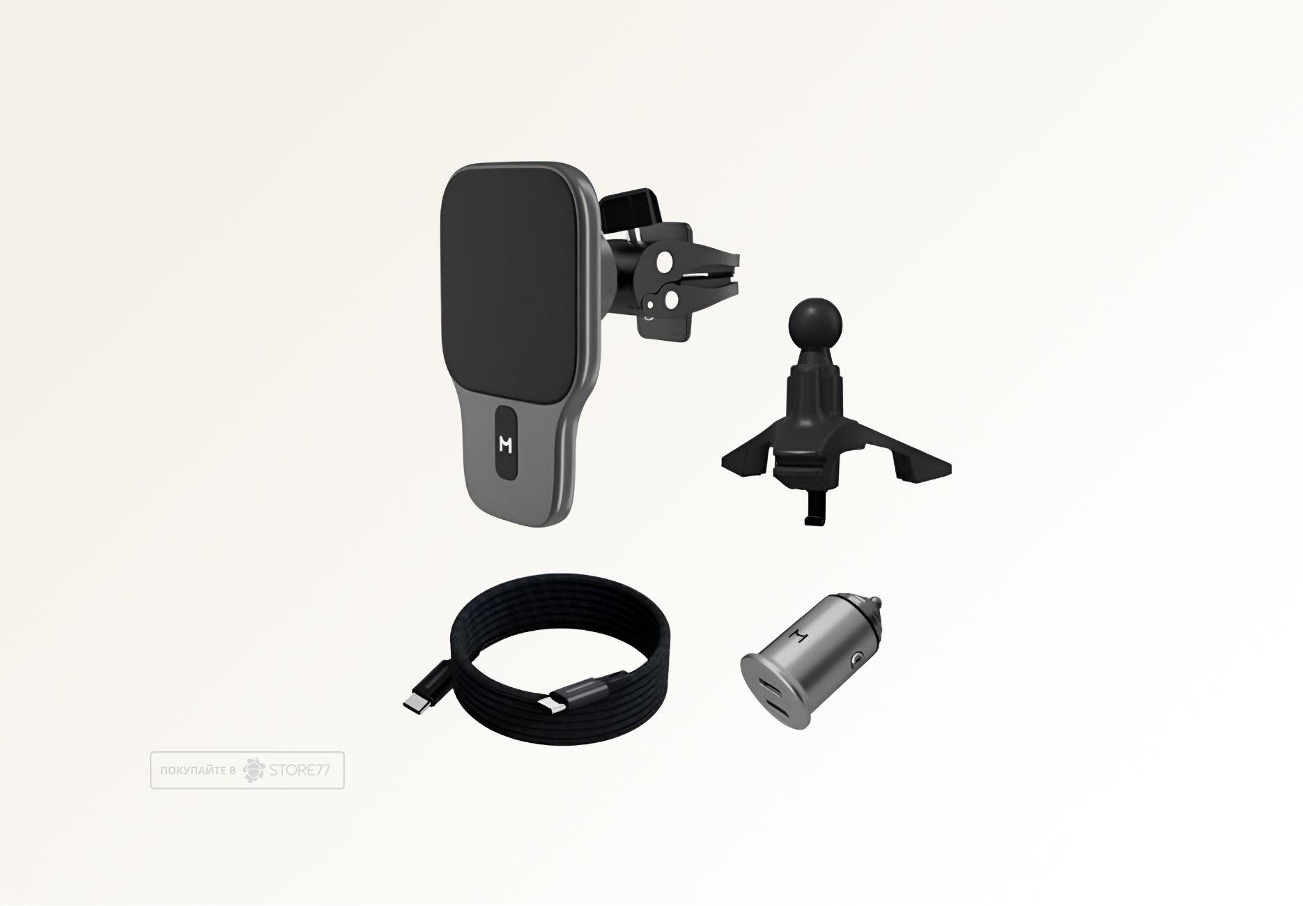 Автомобильный держатель Magssory Prime Pro MagSafe Qi2 (Серый)