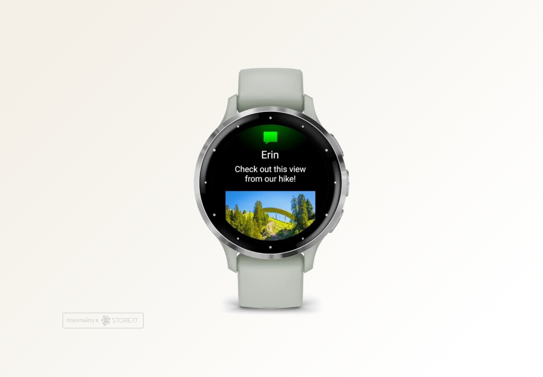 Умные часы Garmin VENU 3s 41 мм, корпус: серебристый (Silver), с серо-зеленым силиконовым ремешком (Sage Grey)