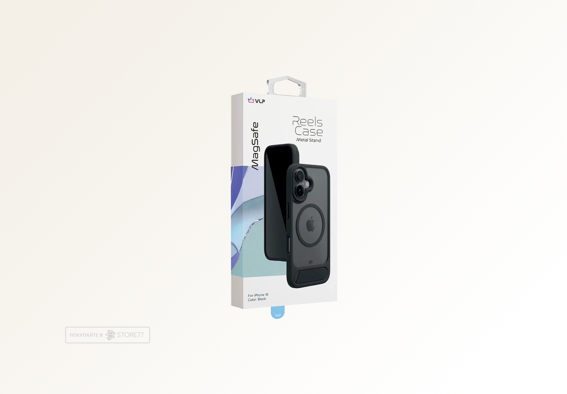 Чехол защитный VLP Reels Case с поддержкой MagSafe для iPhone 16 (Черный)