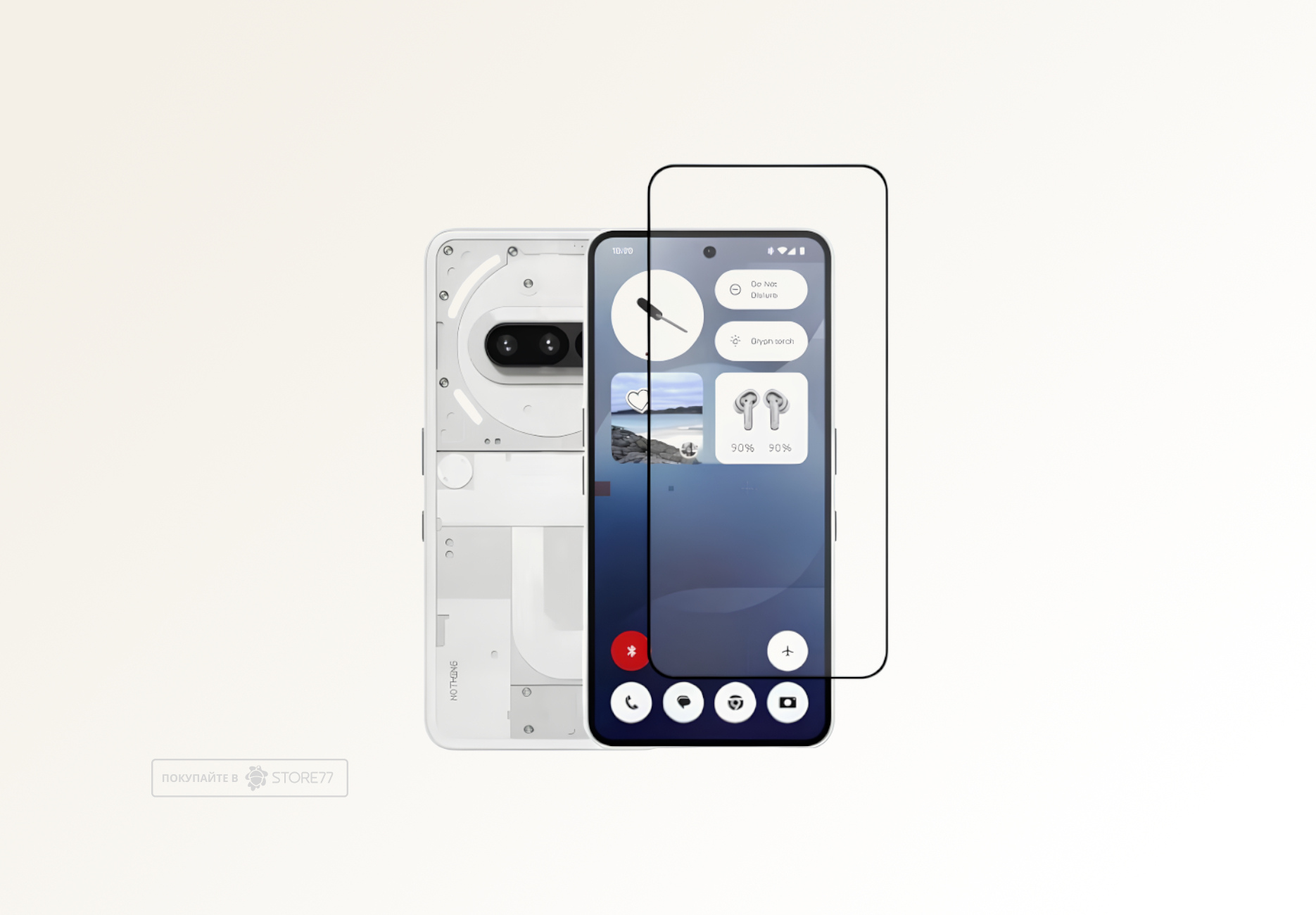 Защитное стекло для Nothing Phone (3a) (С черной рамкой)