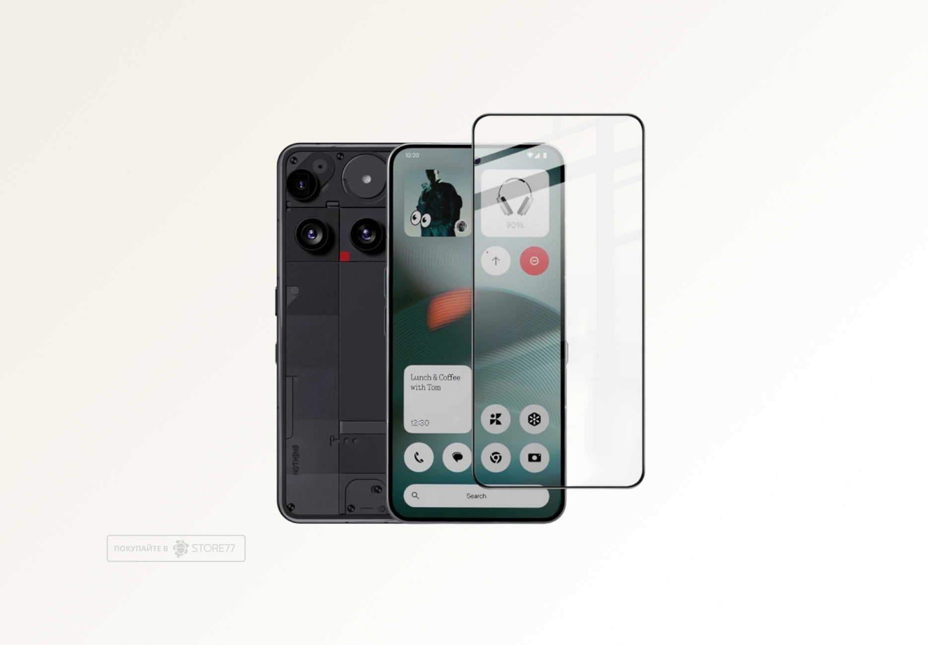 Защитное стекло для Nothing Phone (3) (С черной рамкой)