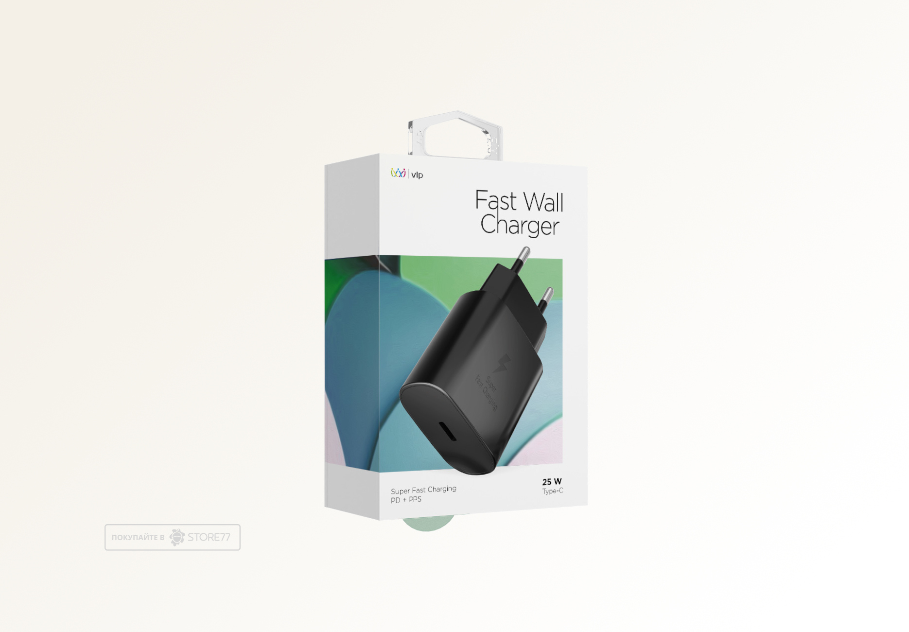 Сетевое зарядное устройство VLP 25 Вт USB-C, PD, PPS (Черное)