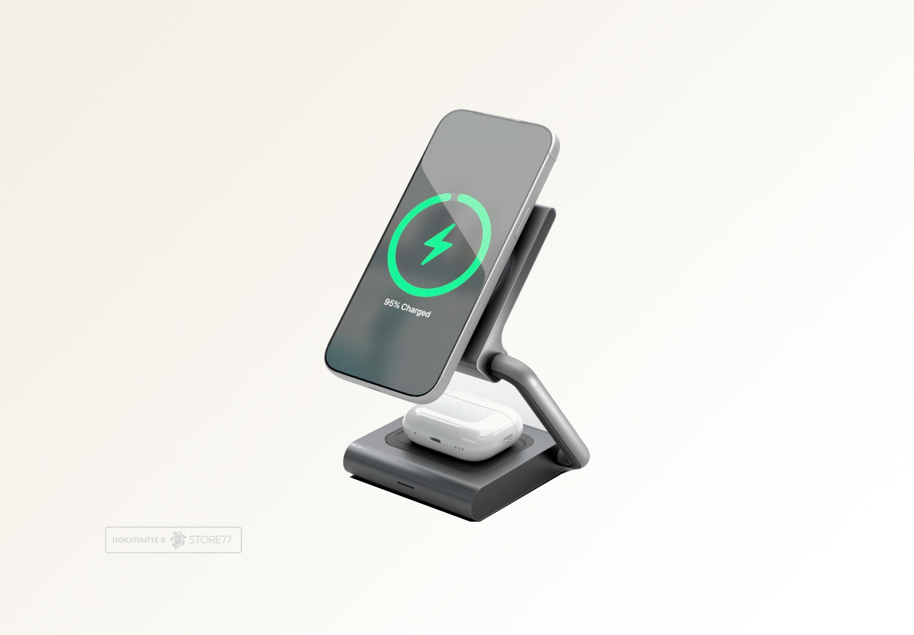 Беспроводное зарядное устройство VLP Zen Charger Qi2.2 25Вт (Серое)