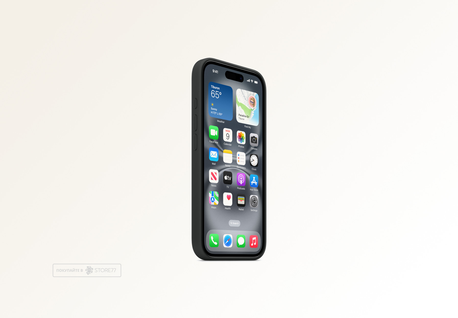 Чехол Тор силиконовый с кнопкой с поддержкой MagSafe для iPhone 16 (Черный)
