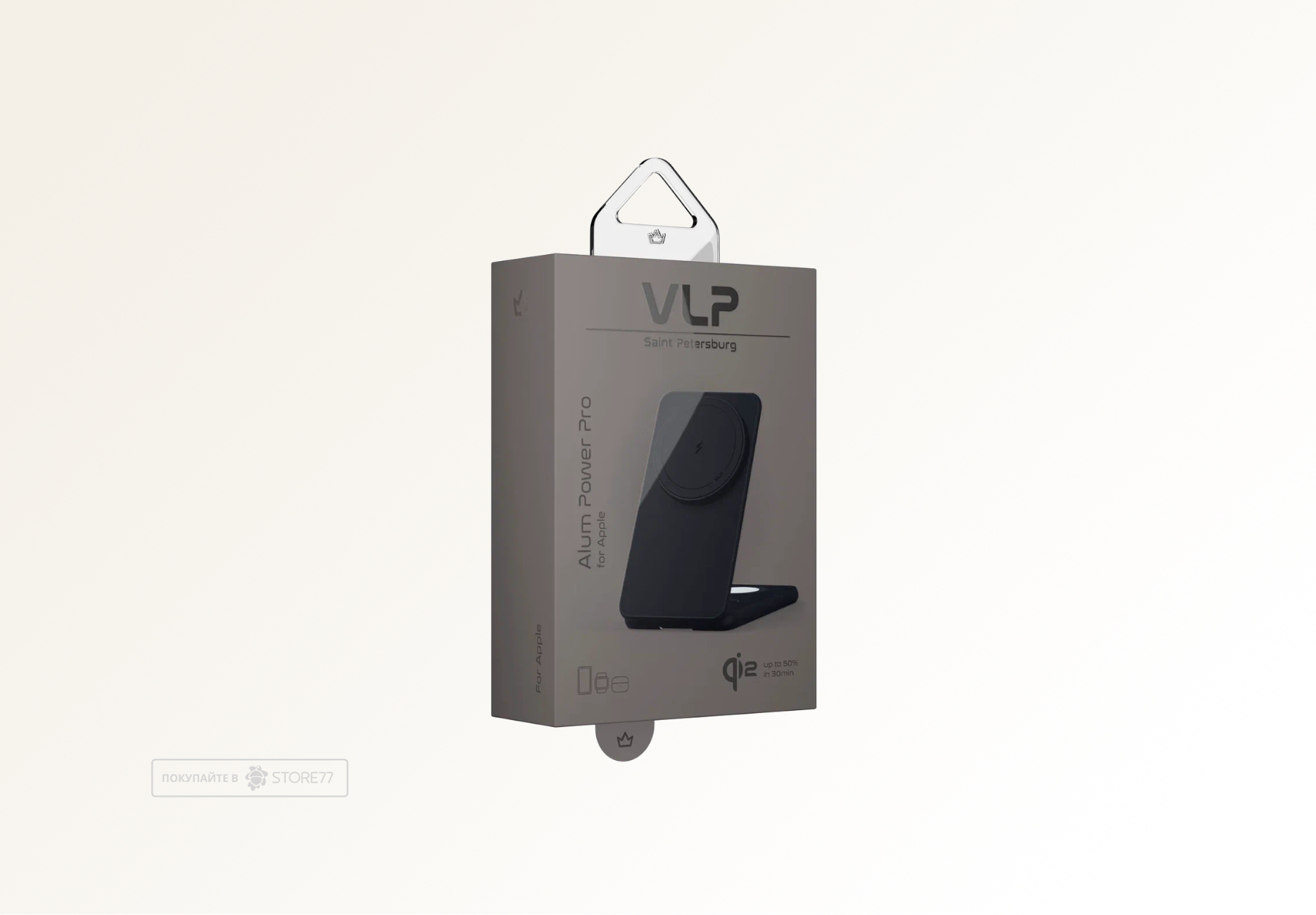 Беспроводное зарядное устройство VLP Alum Power Pro для Apple (Черный Титан)