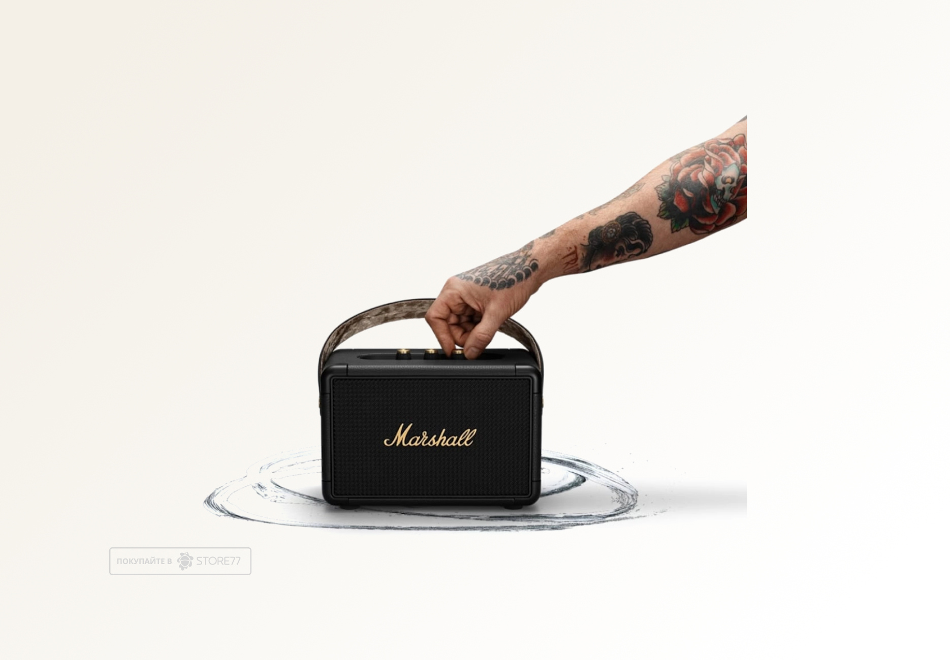 Портативная акустика Marshall KillBurn 2, цвет: черная/латунь (Black/Brass)