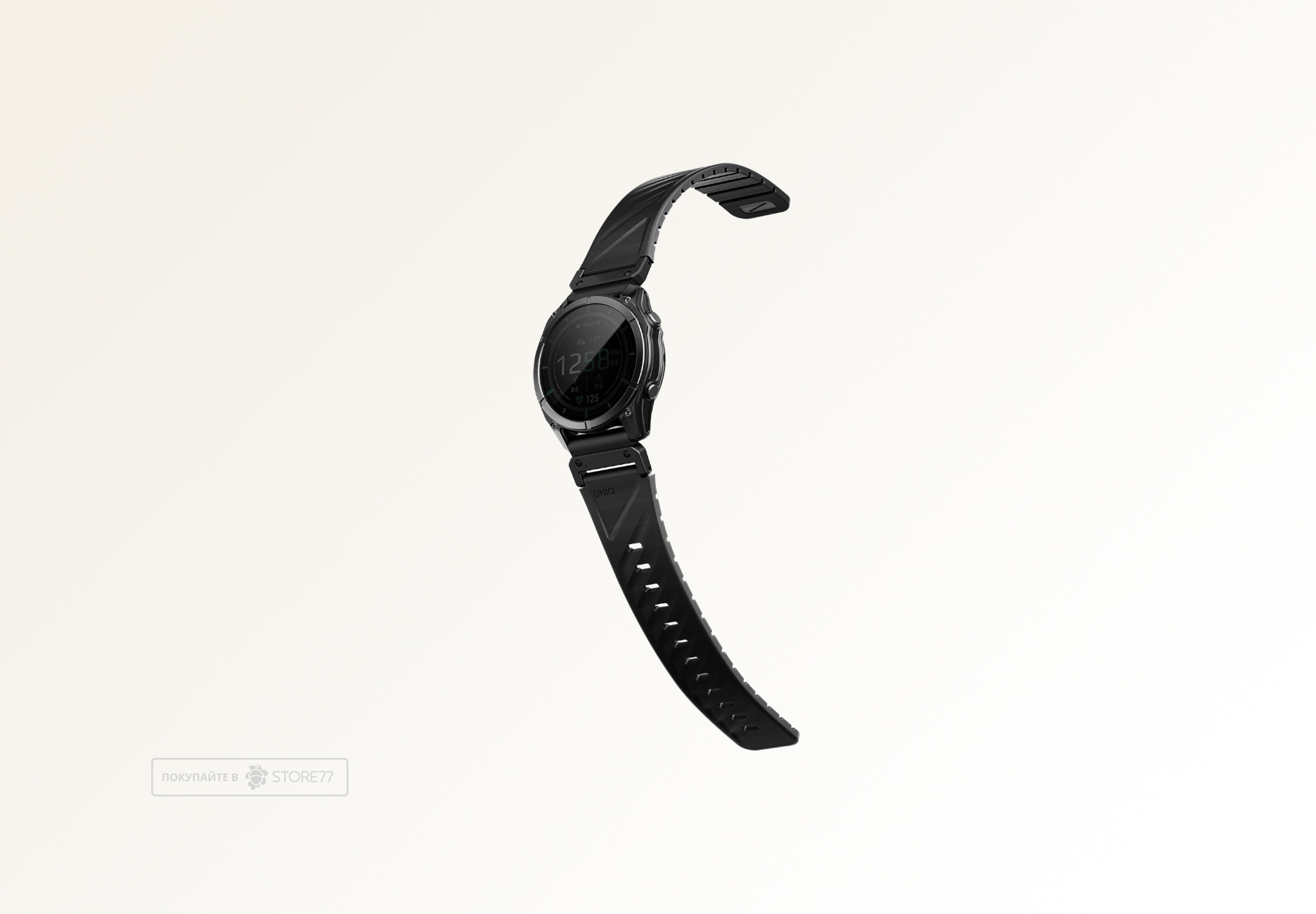 Ремешок Uniq FLUO для часов Garmin 22мм каучуковый (Черный)
