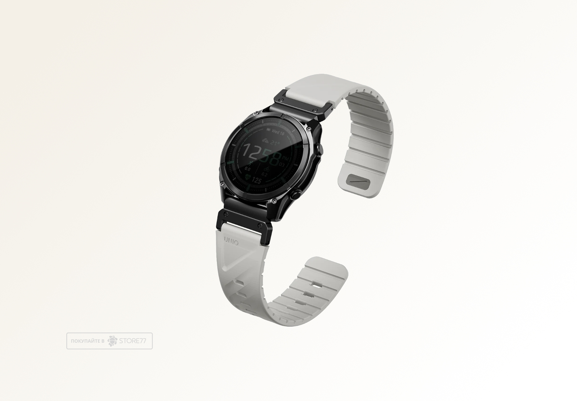 Ремешок Uniq FLUO для часов Garmin 22мм каучуковый (Серый)