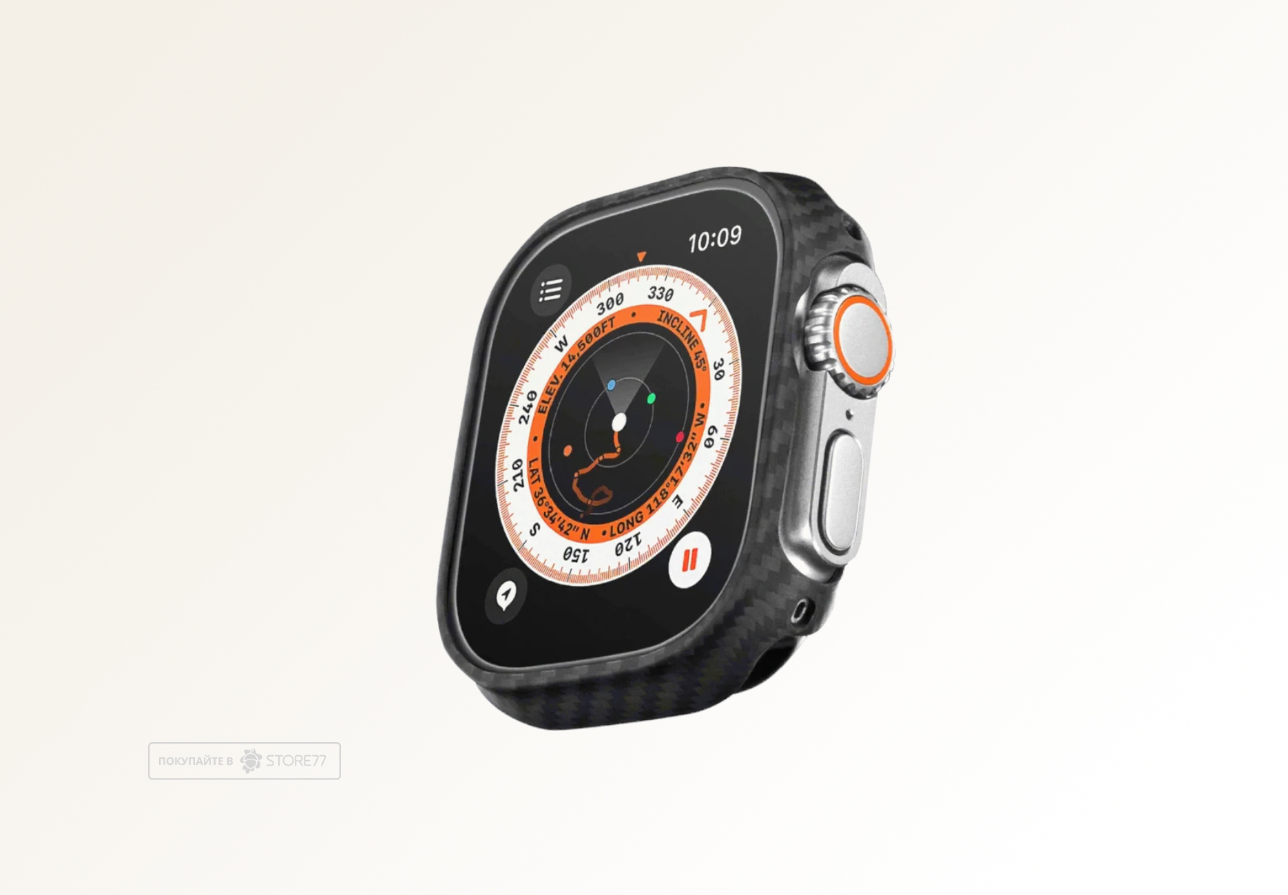 Чехол Pitaka Air Case для Apple Watch Ultra 49мм (Чёрно-серый)