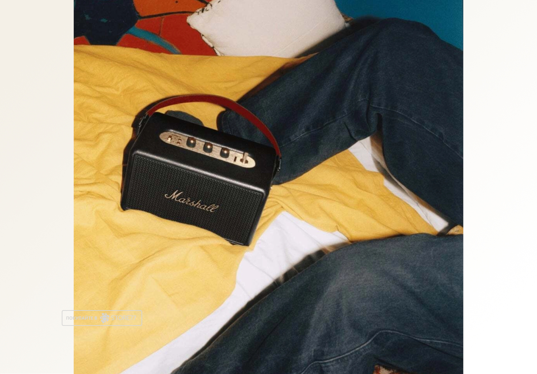 Портативная акустика Marshall KilBurn 3, цвет: черная/латунь (Black/Brass)