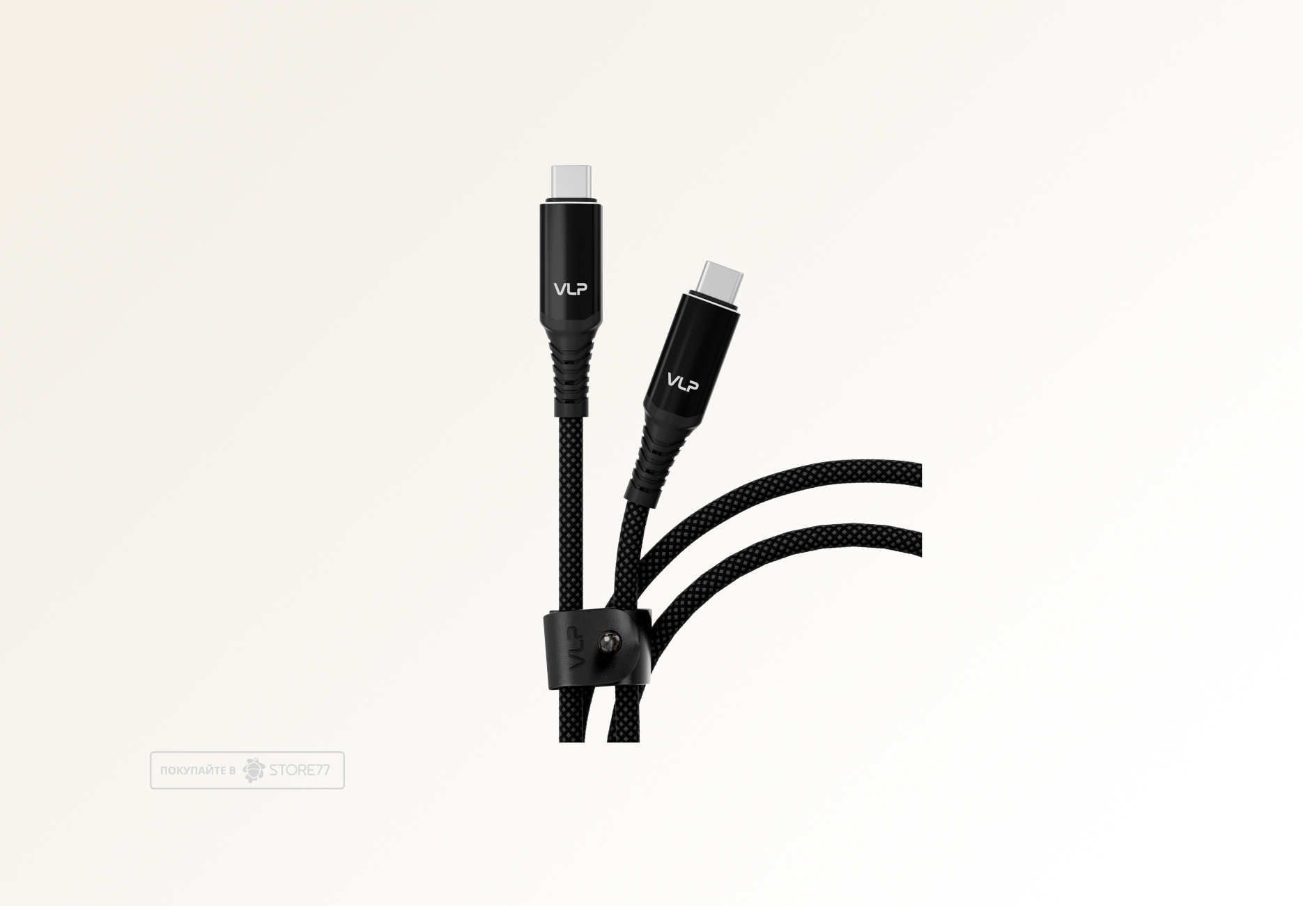 Кабель VLP Thunder USB C - USB C, 240 Вт, 1 м кевларовый (Черный)