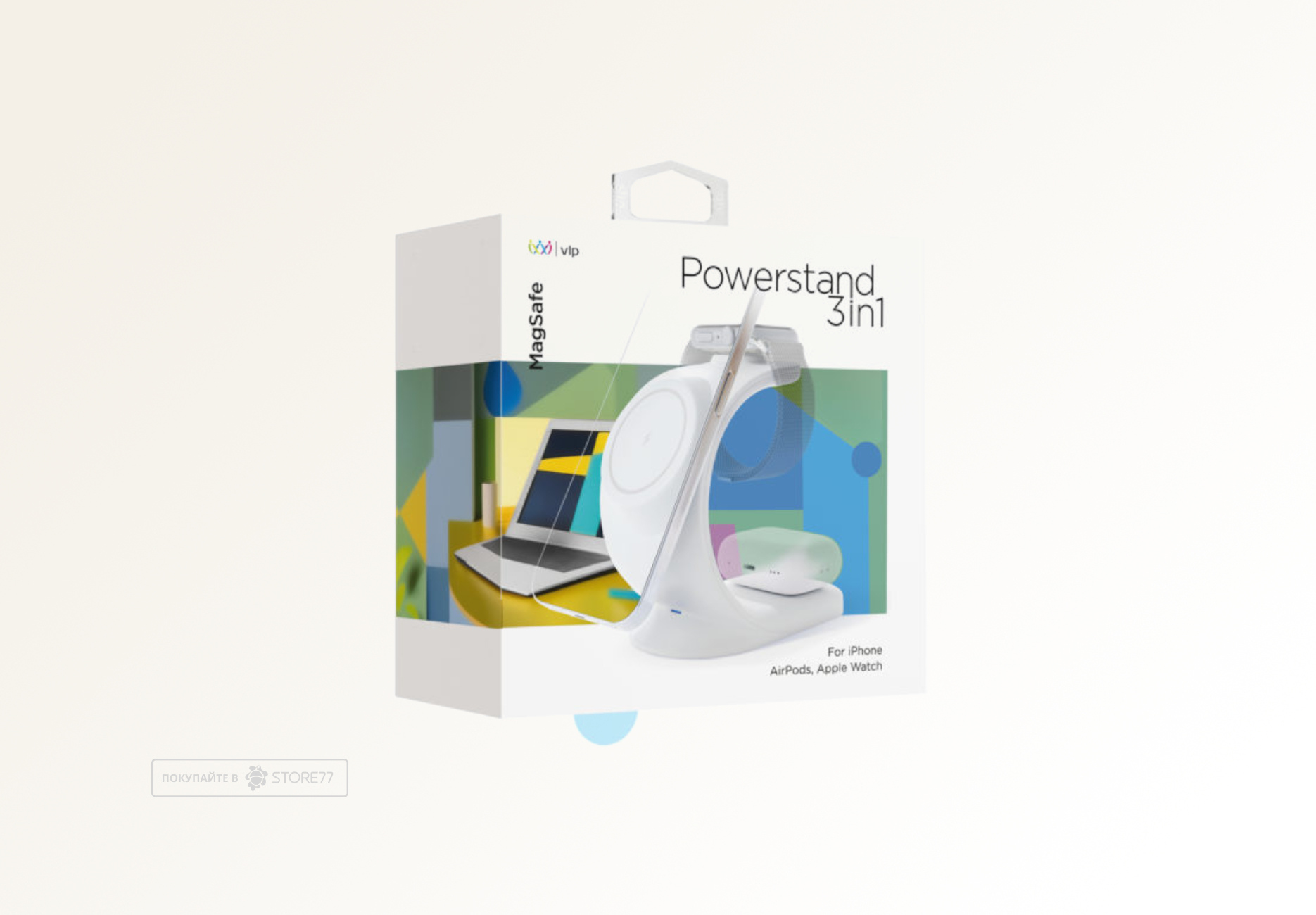 Беспроводное зарядное устройство VLP Powerstand 3-в-1, для Apple (Белое)