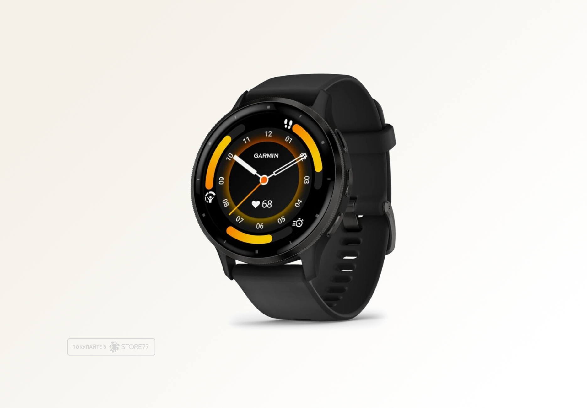 Умные часы Garmin VENU 3 45 мм, корпус: серый (Slate), с черным силиконовым ремешком (Black)