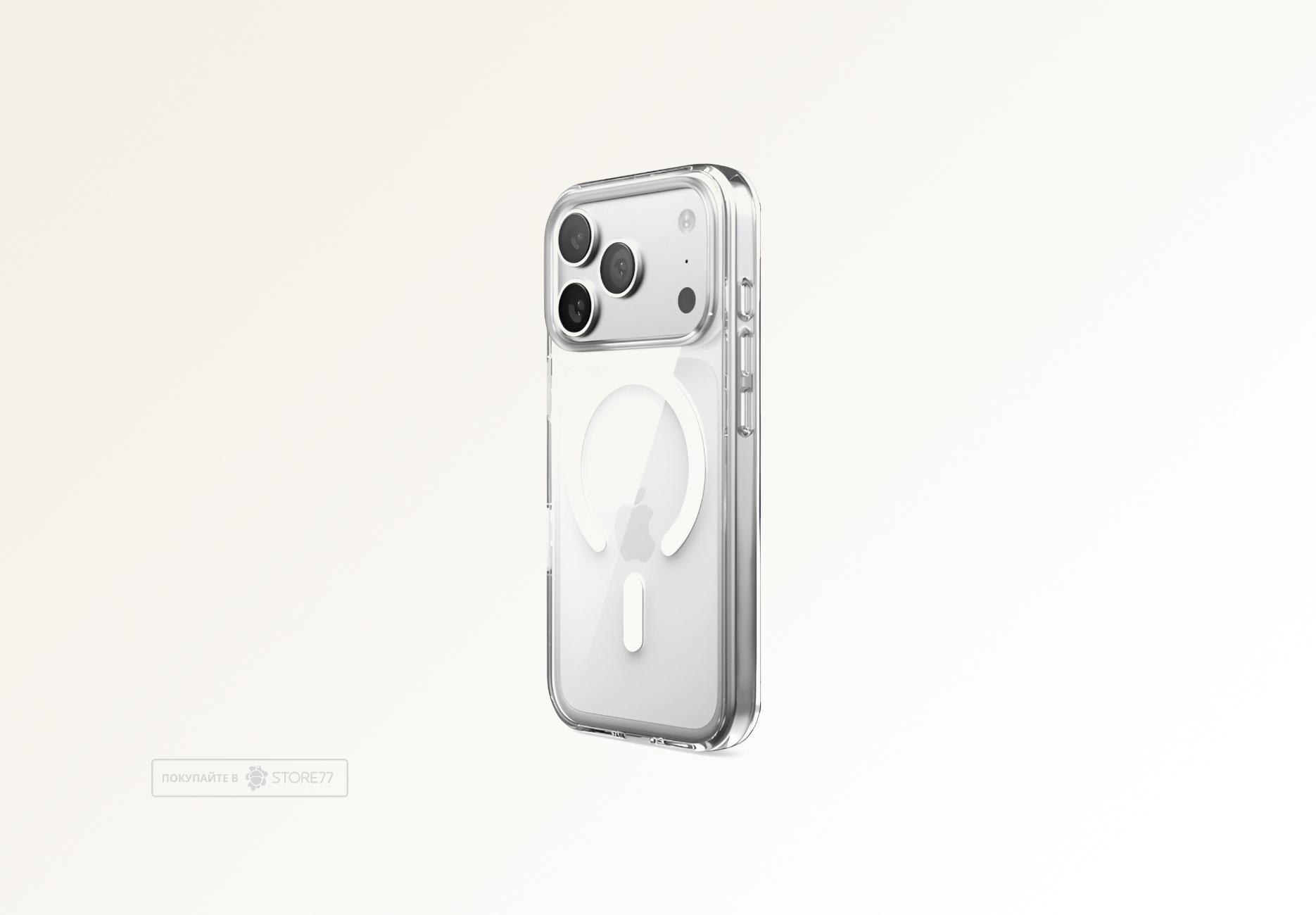 Чехол Тор с кнопкой с поддержкой MagSafe для iPhone 17 Pro/18 Pro (Прозрачный)