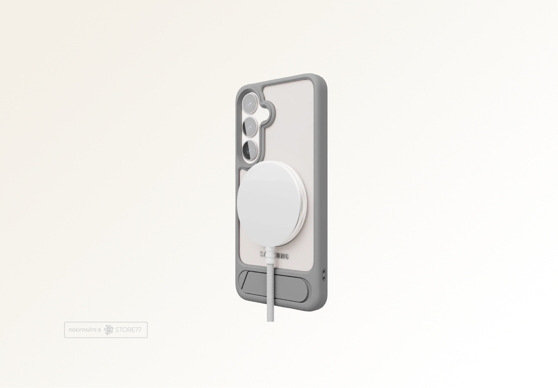 Чехол защитный VLP Reels Case с поддержкой MagSafe для Samsung Galaxy S25 (Серый)