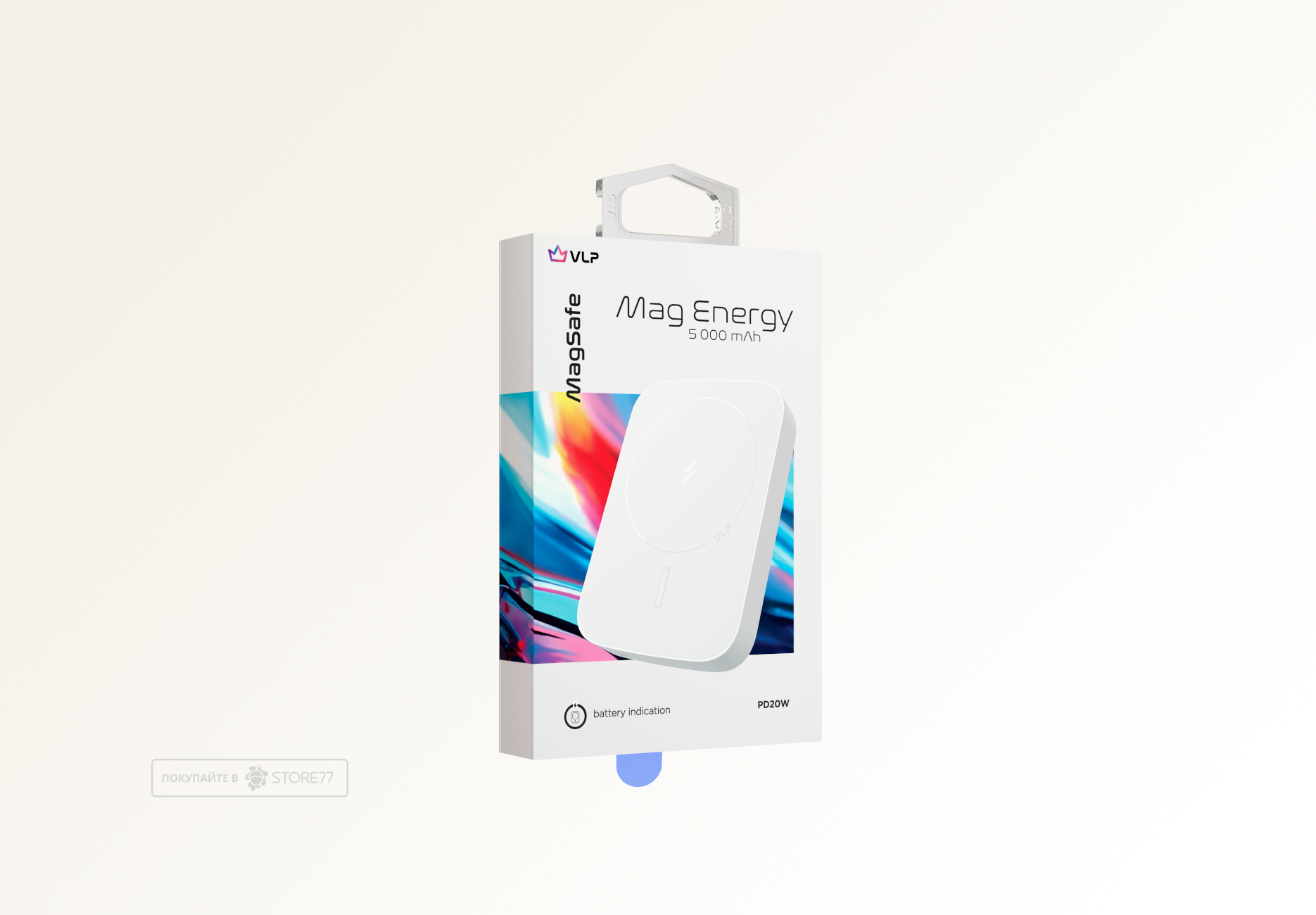 Внешний аккумулятор VLP Mag Energy 5000 мА·ч, 3A, USB-C (Белый)