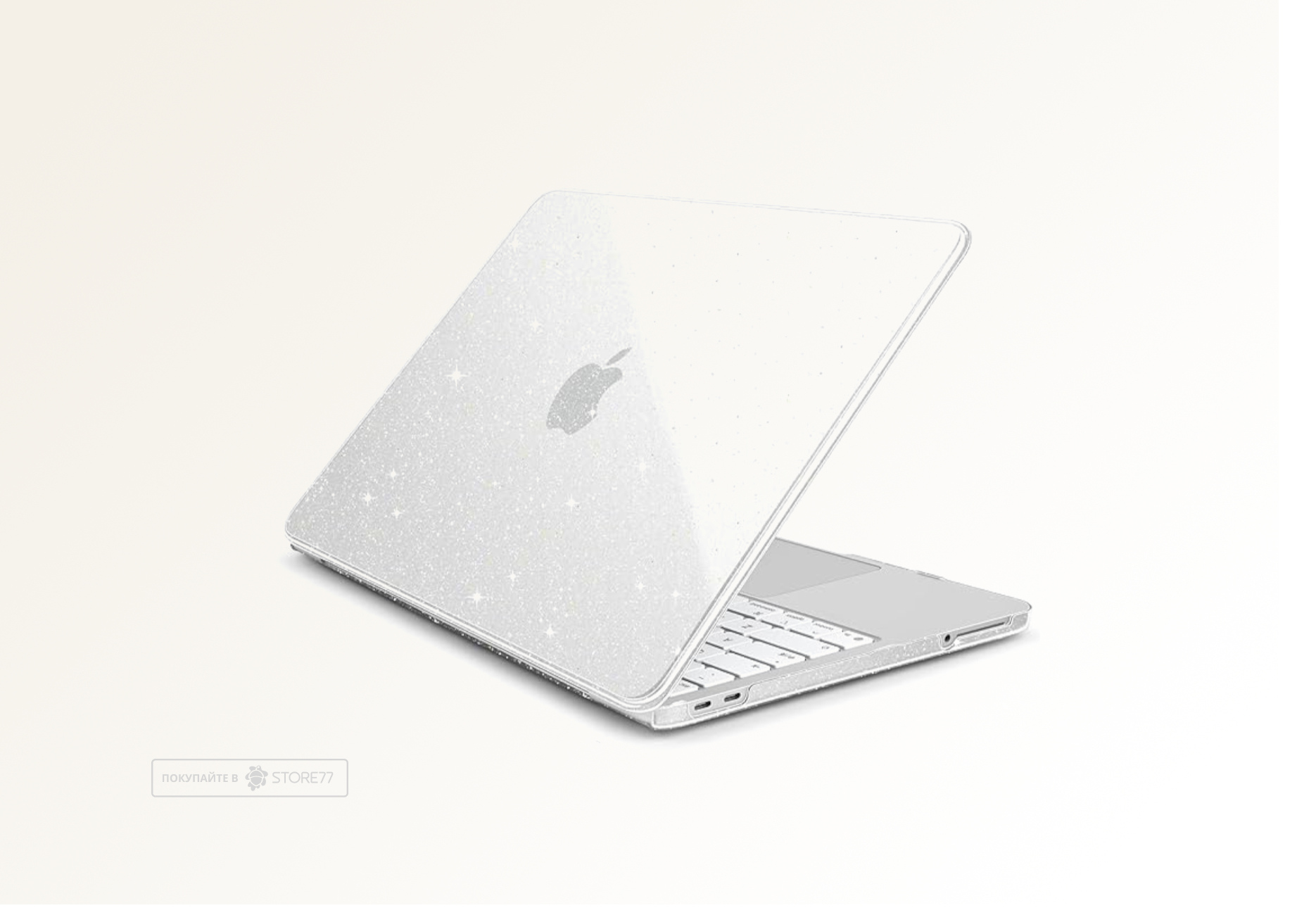 Накладка Gurdini для MacBook Neo 13" (Прозрачная с блестками)