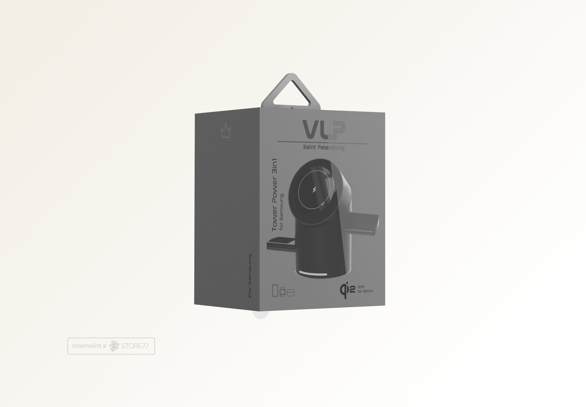 Беспроводное зарядное устройство VLP Tower Power 3-в-1 для Samsung (Черное)