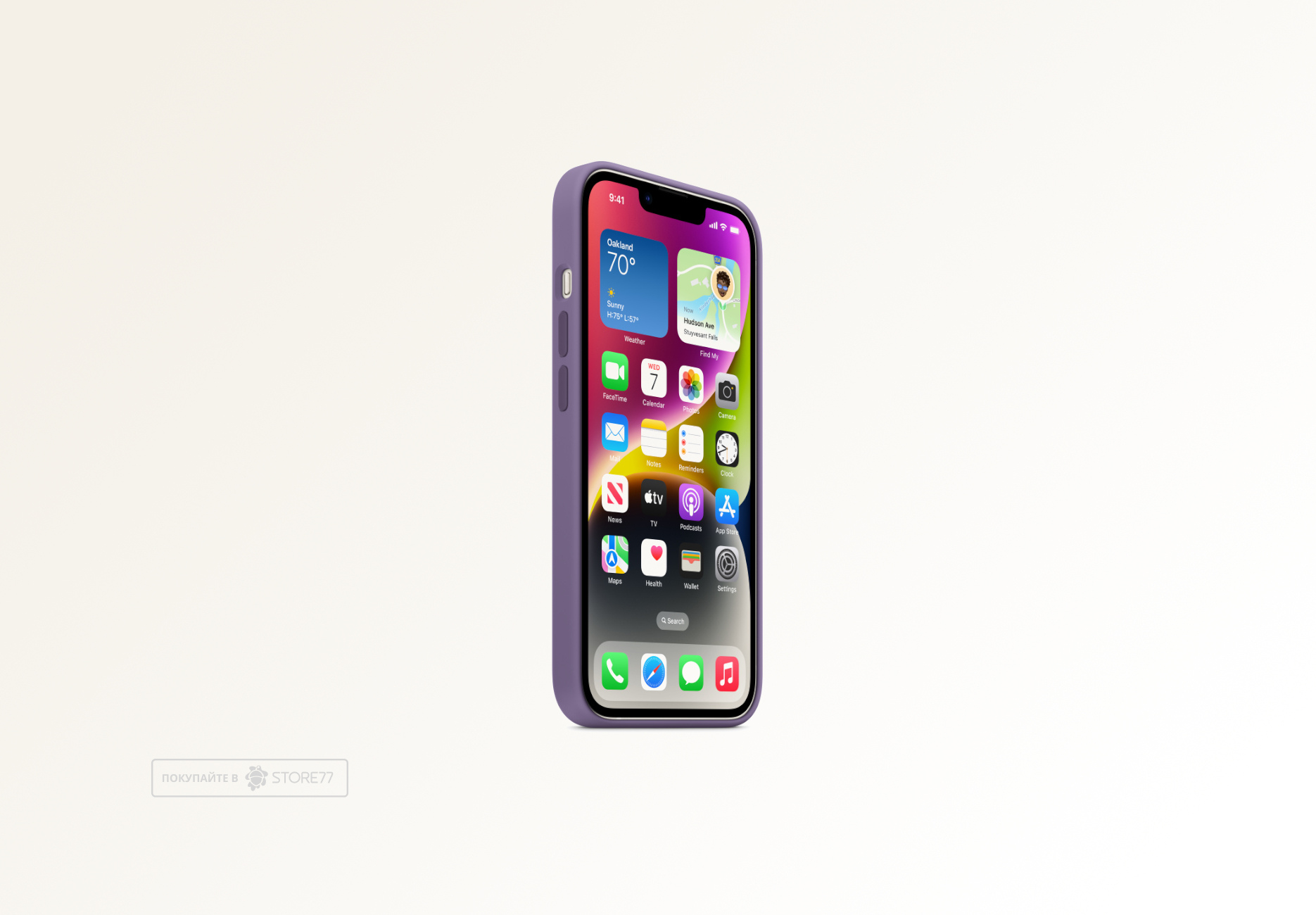Чехол Тор силиконовый с поддержкой MagSafe для iPhone 14/13 (Фиолетовый)