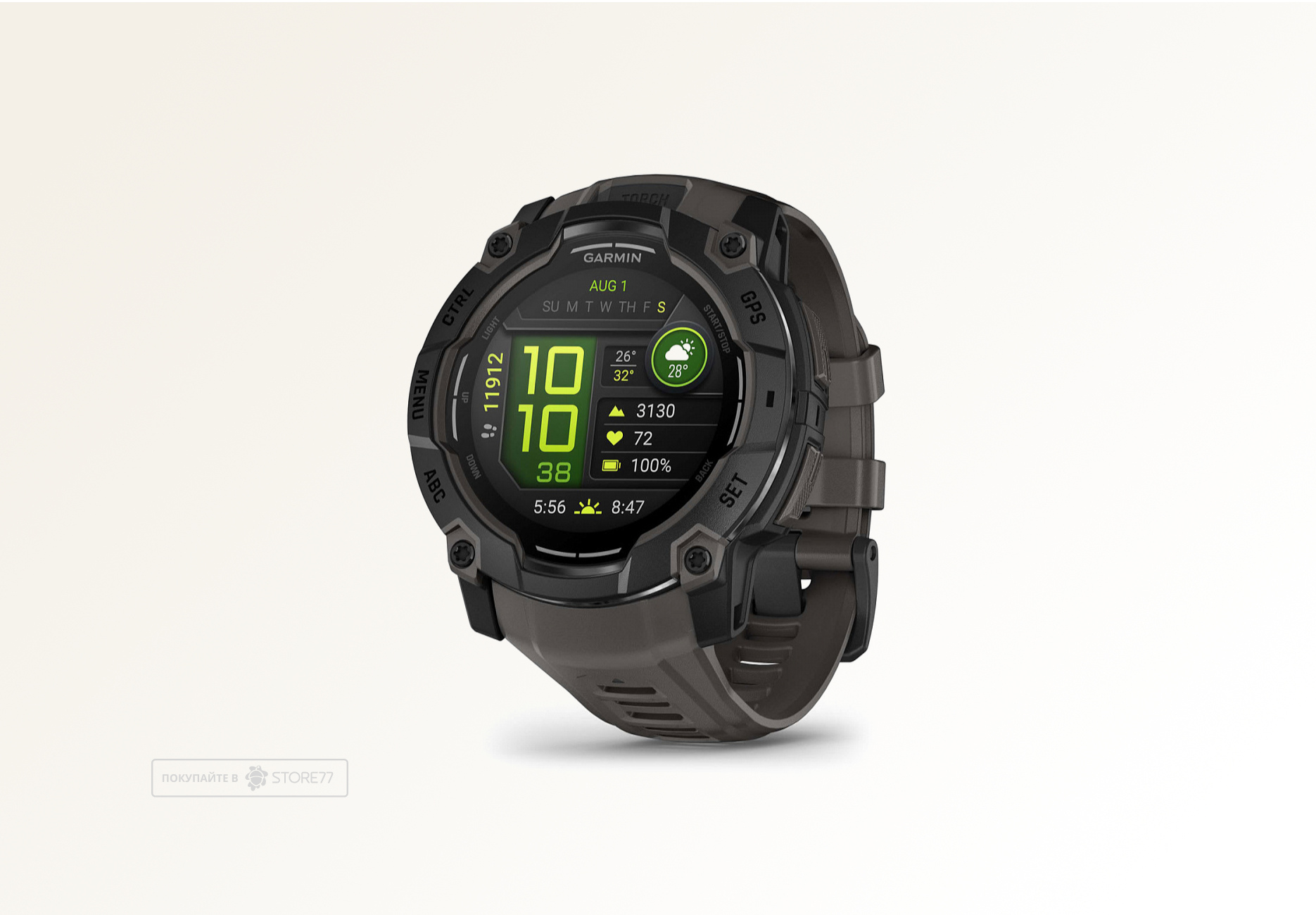 Умные часы Garmin INSTINCT 3 50 мм AMOLED, корпус: черный (Black), с угольно-черным силиконовым ремешком (Charcoal Band)