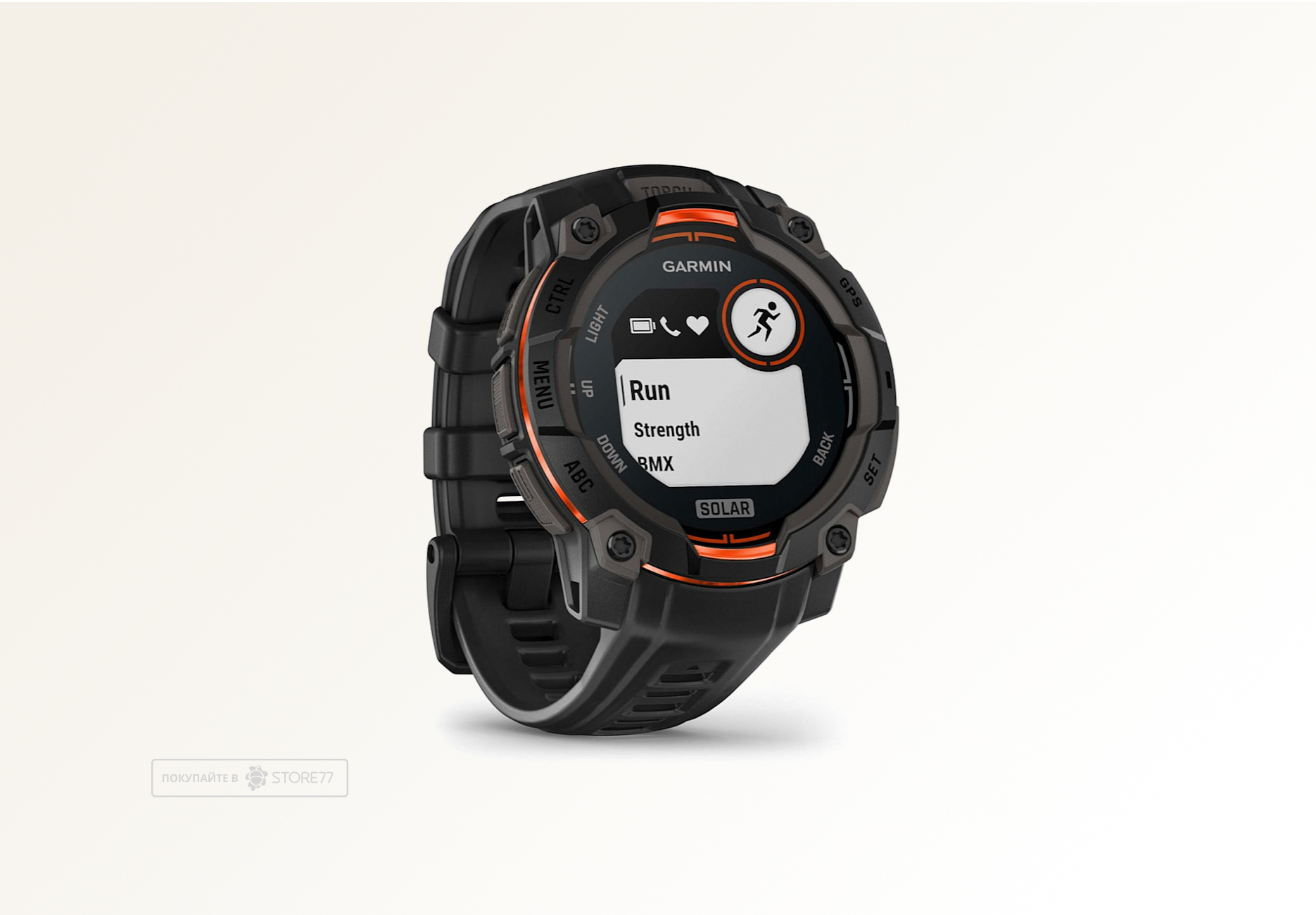 Умные часы Garmin INSTINCT 3 45 мм Solar, корпус: черный, с черным силиконовым ремешком (Black)
