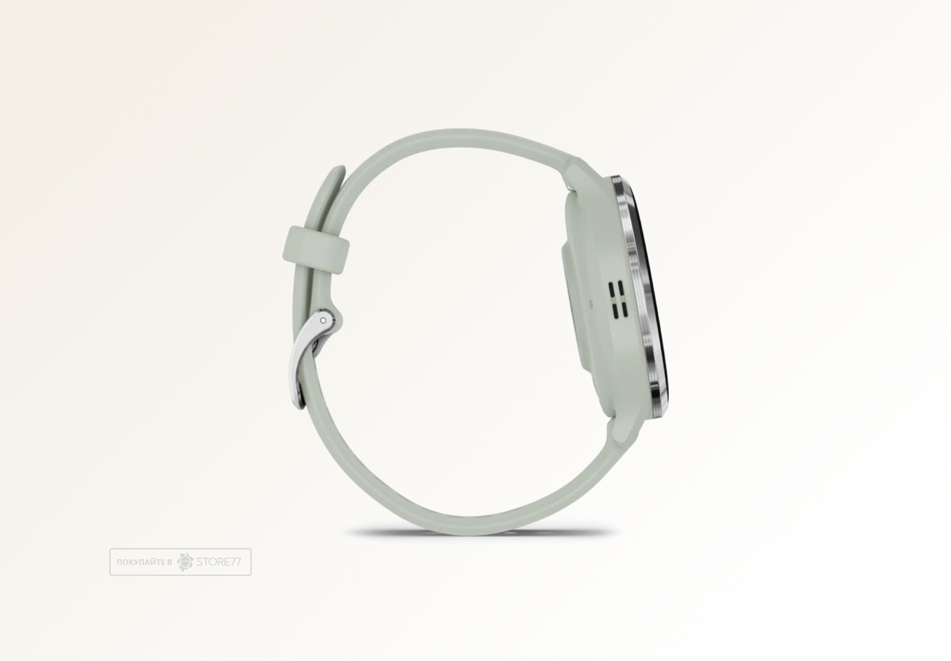 Умные часы Garmin VENU 3s 41 мм, корпус: серебристый (Silver), с серо-зеленым силиконовым ремешком (Sage Grey)