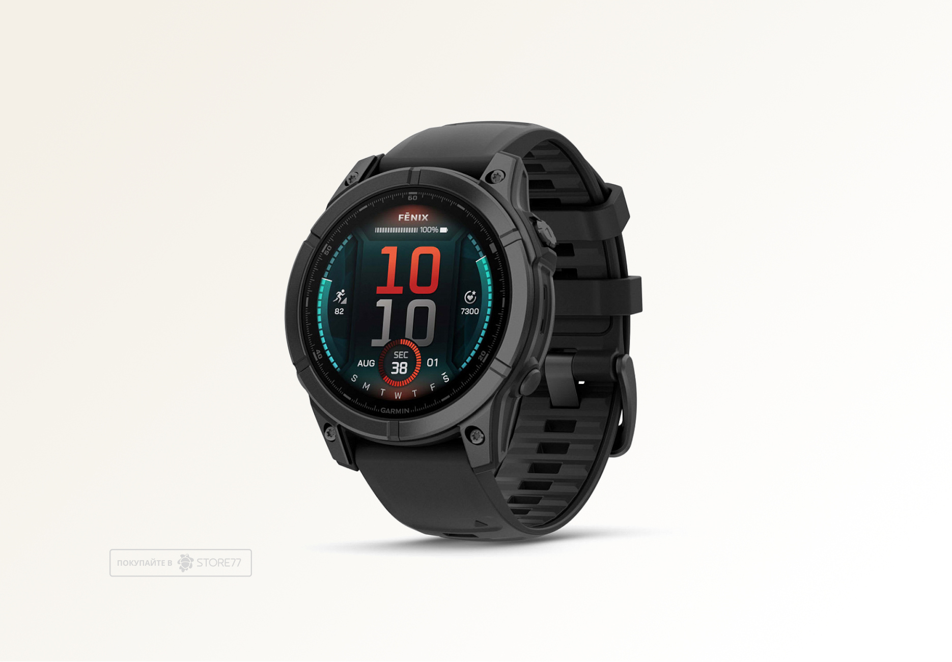 Умные часы Garmin Fenix E 47 мм, AMOLED, корпус: серый (Gray), с черным силиконовым ремешком