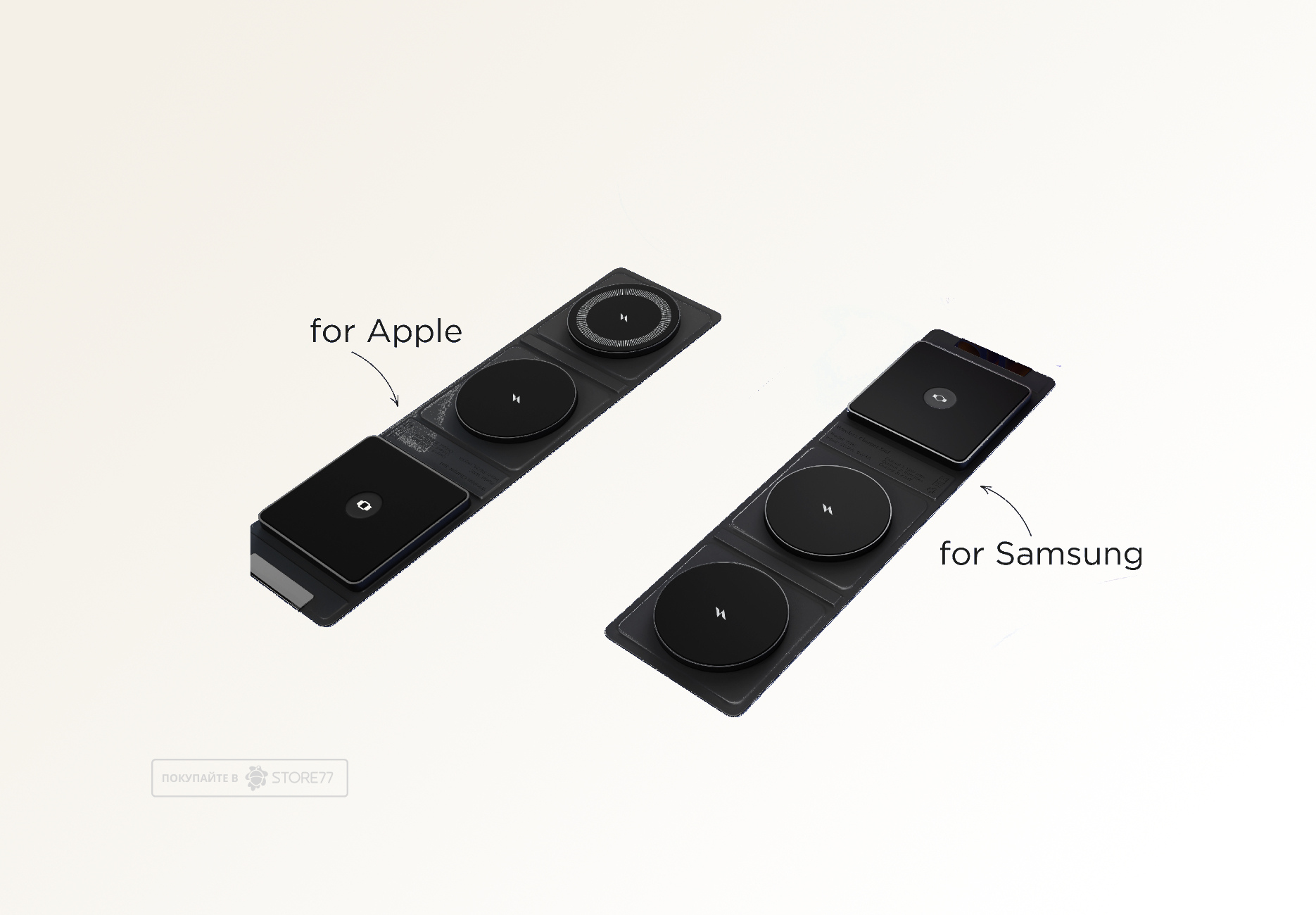 Беспроводное зарядное устройство VLP W-Charger для Samsung 3-в-1 (Черное)