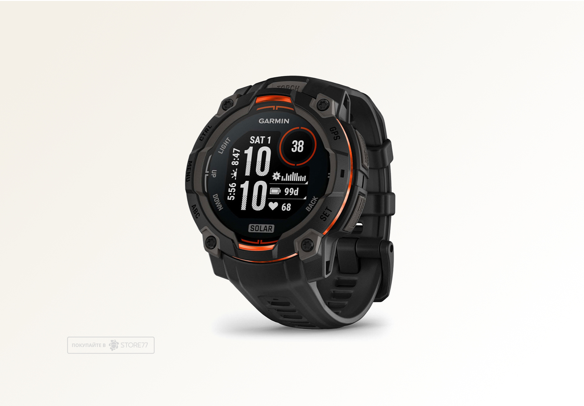 Умные часы Garmin INSTINCT 3 45 мм Solar, корпус: черный, с черным силиконовым ремешком (Black)