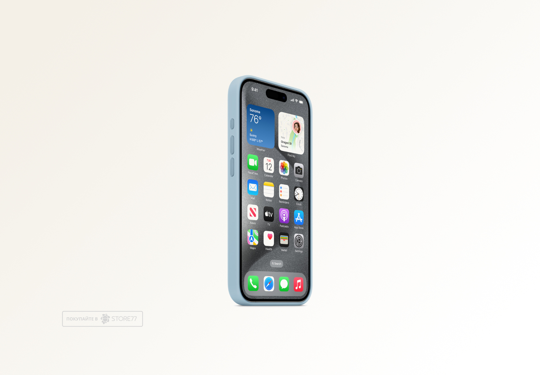 Чехол Тор силиконовый для iPhone 15 Pro (Синий)