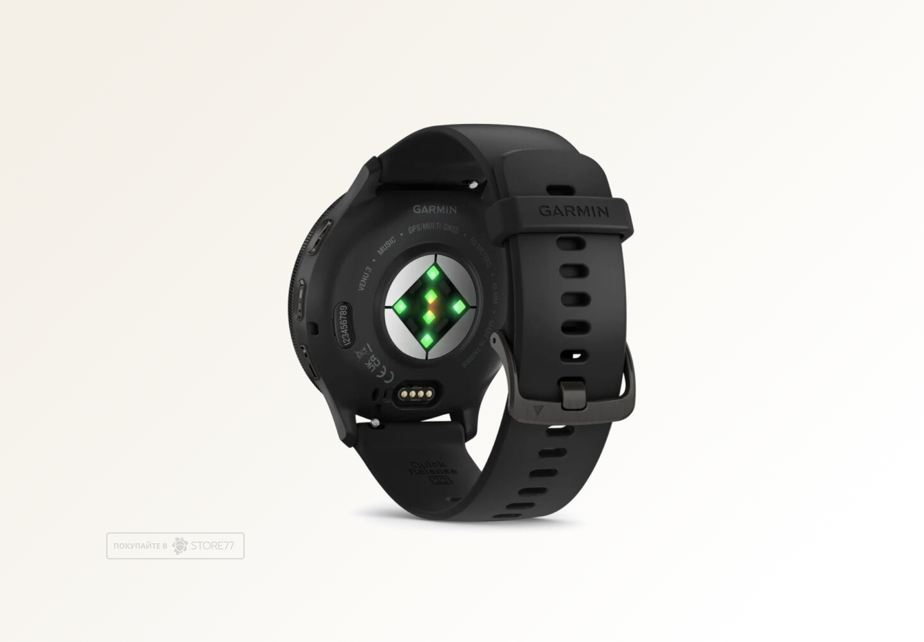 Умные часы Garmin VENU 3 45 мм, корпус: серый (Slate), с черным силиконовым ремешком (Black)