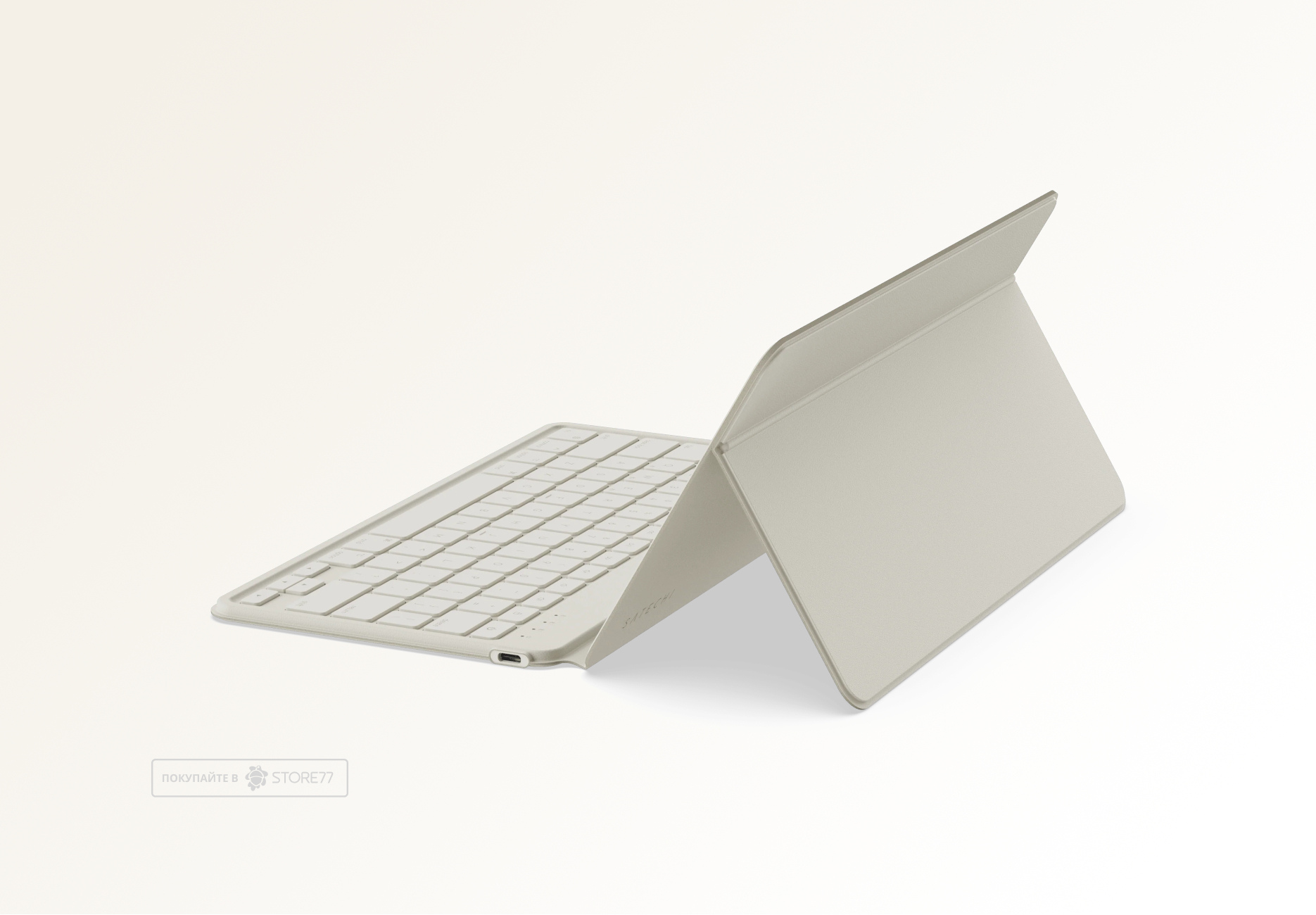 Клавиатура беспроводная Satechi OntheGo Bluetooth Keyboard с подставкой (Песочная)