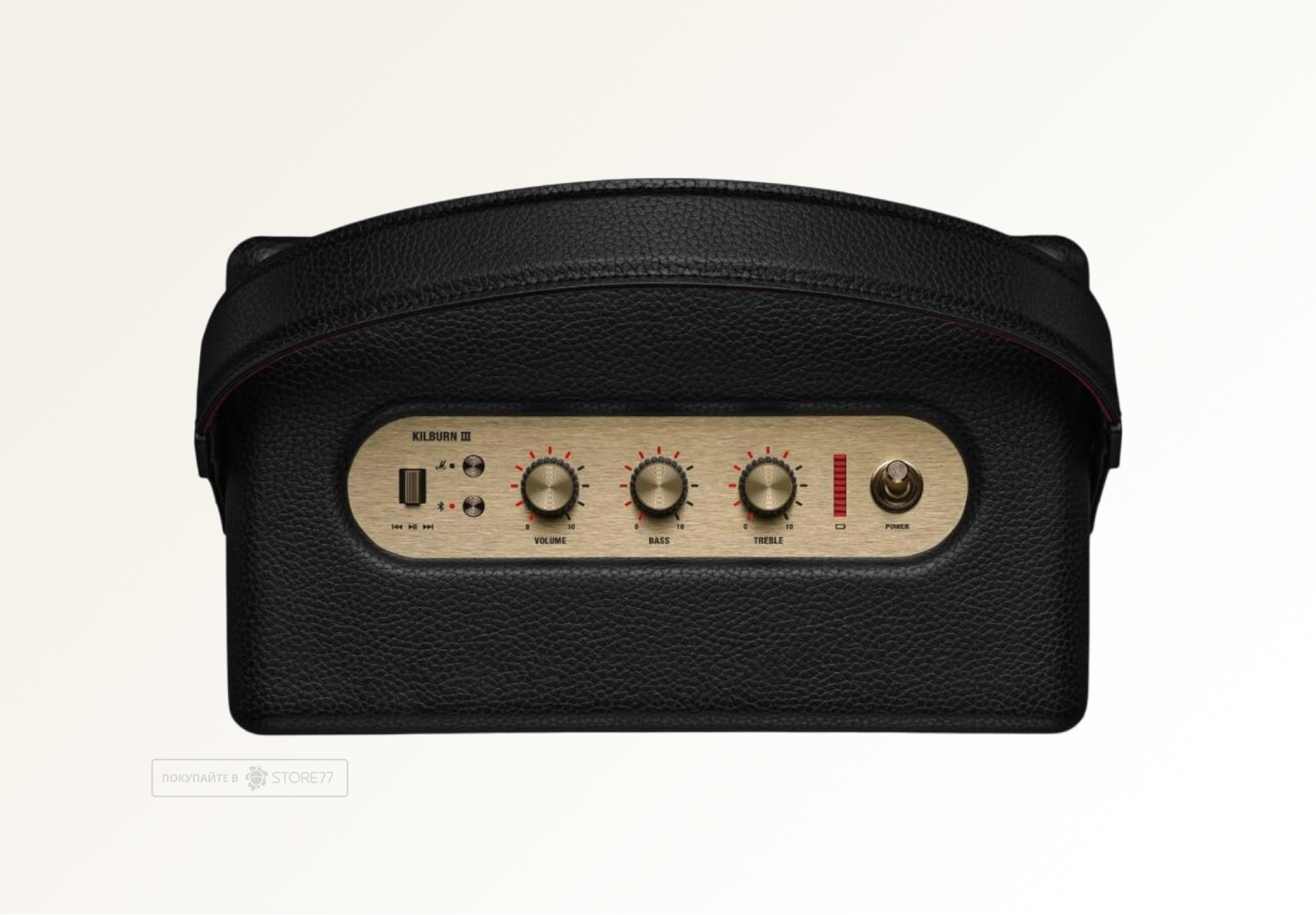 Портативная акустика Marshall KilBurn 3, цвет: черная/латунь (Black/Brass)