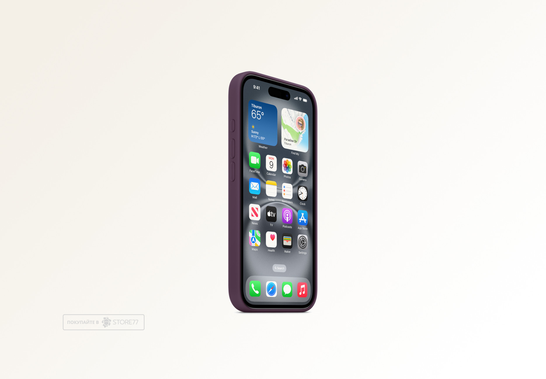 Чехол Тор силиконовый с поддержкой MagSafe для iPhone 16 (Фиолетовый)