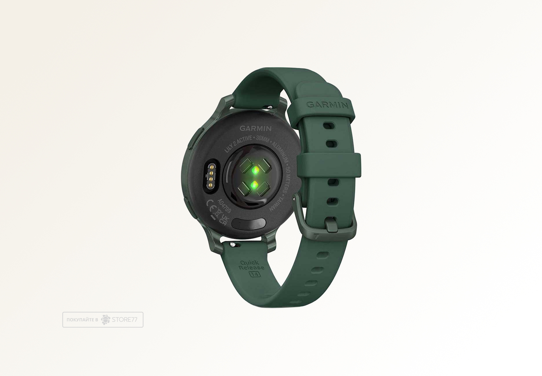 Умные часы Garmin LILY 2 Active 38 мм, корпус: яшмовый (Jasper), с зеленым силиконовым ремешком (Green Band)