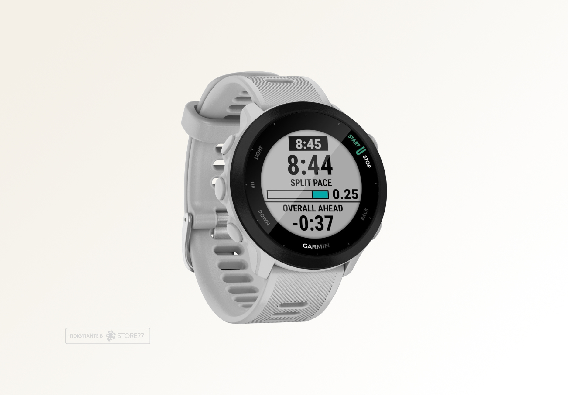 Умные часы Garmin FORERUNNER 55 42 мм, корпус: белый, с белым силиконовым ремешком (White)
