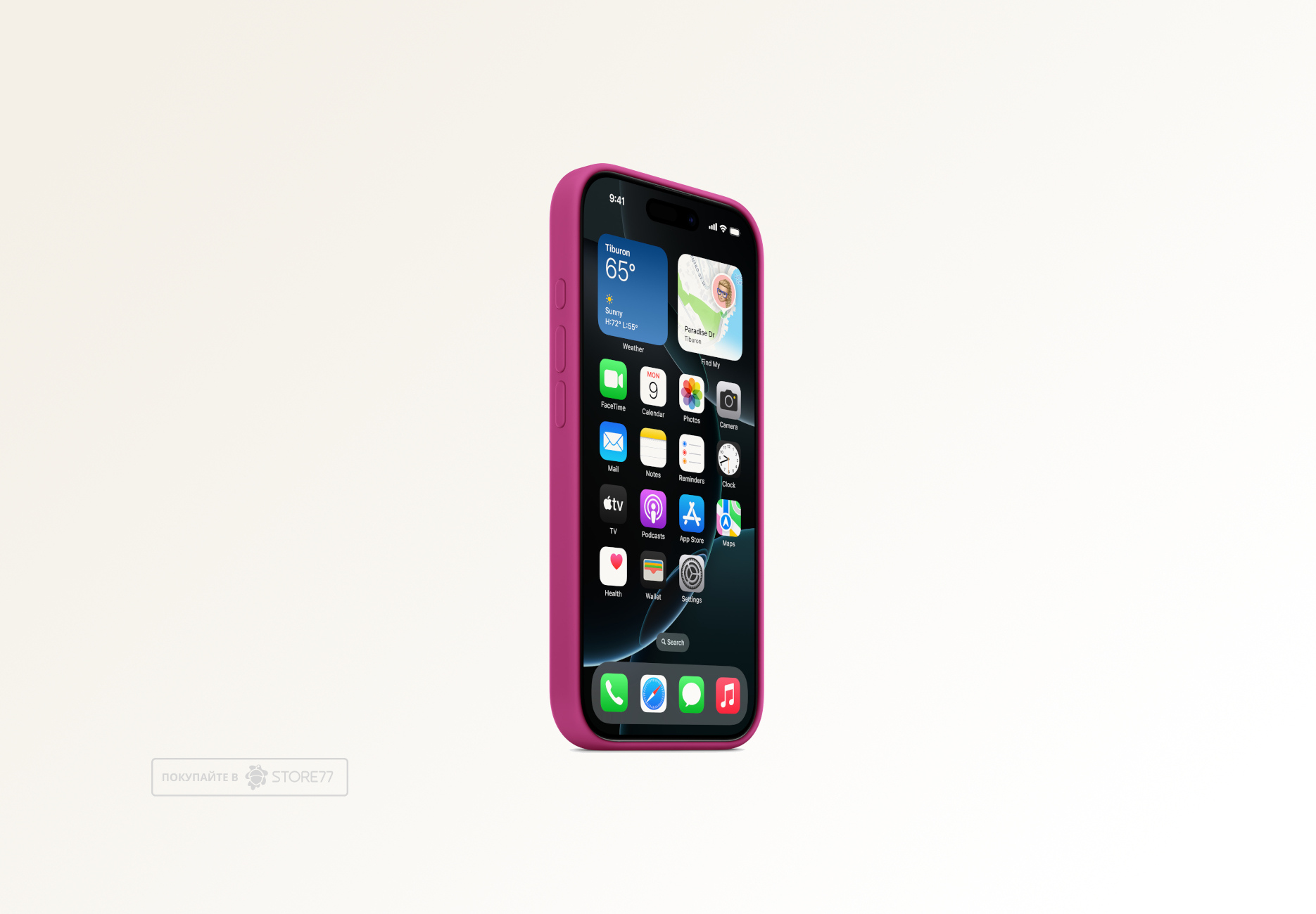 Чехол Тор силиконовый с поддержкой MagSafe для iPhone 16 Pro (Фуксия)
