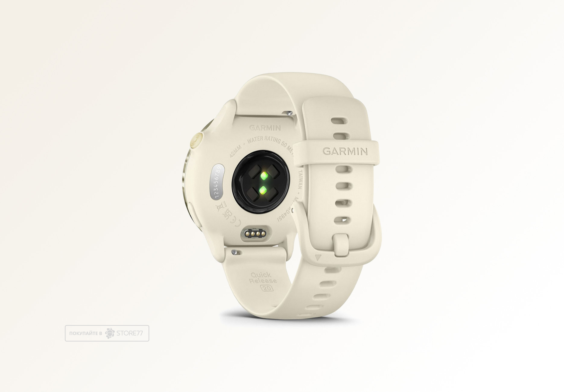 Умные часы Garmin VIVOACTIVE 6 42 мм, корпус: лунно-золотистый (Lunar Gold), с силиконовым ремешком цвета слоновая кость